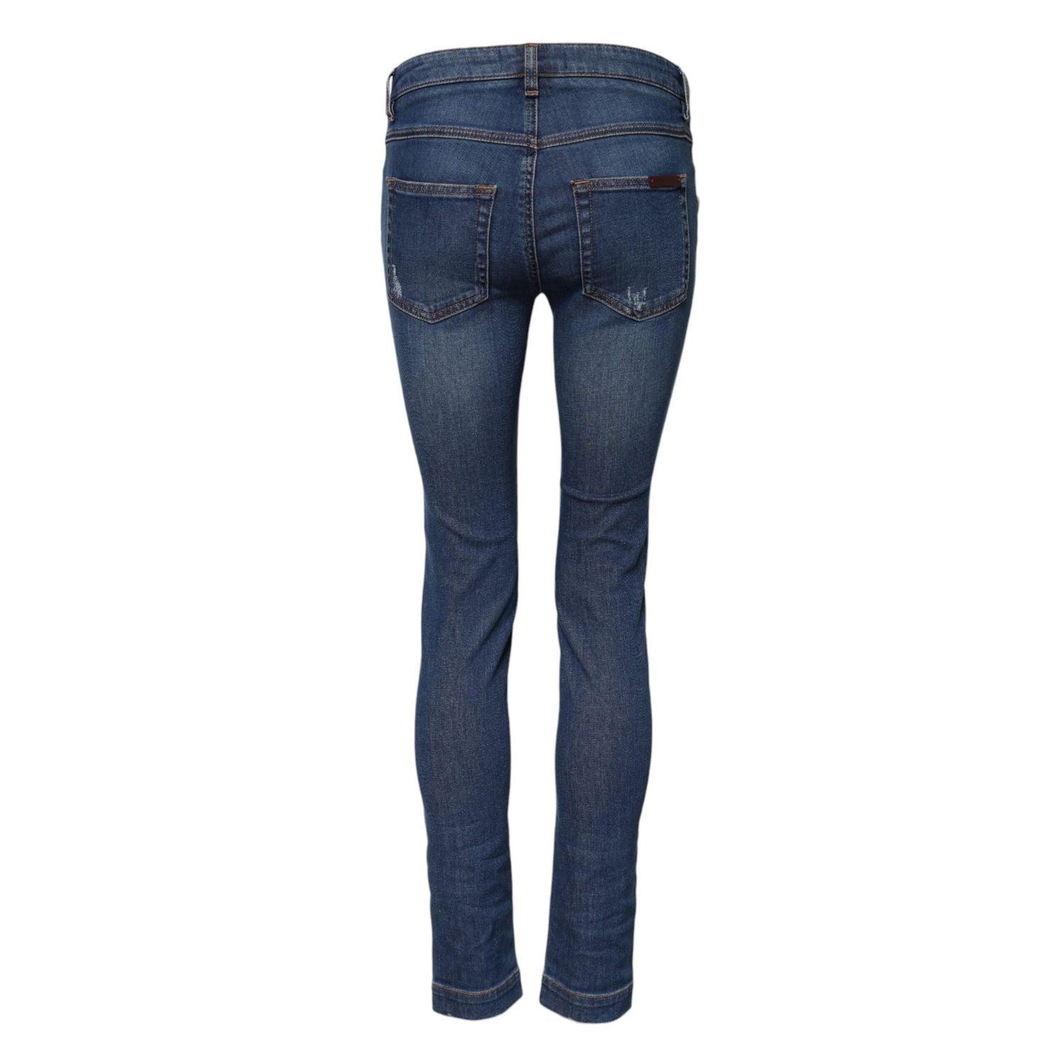 Dolce & Gabbana Blue Cotton Mid Waist Skinny Denim Jeans