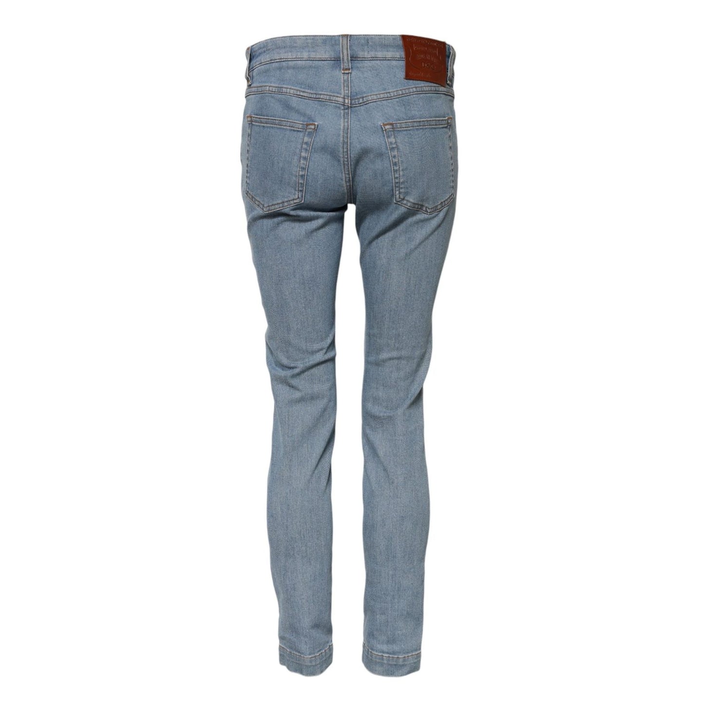Dolce & Gabbana Blue Cotton PRETTY MidWaist Skinny Denim Jeans