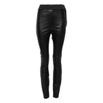 Dolce & Gabbana Black Leather Elastic Waist Pants