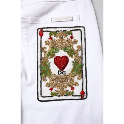 Dolce & Gabbana White GRACE Mid Waisted Skinny Denim Jeans