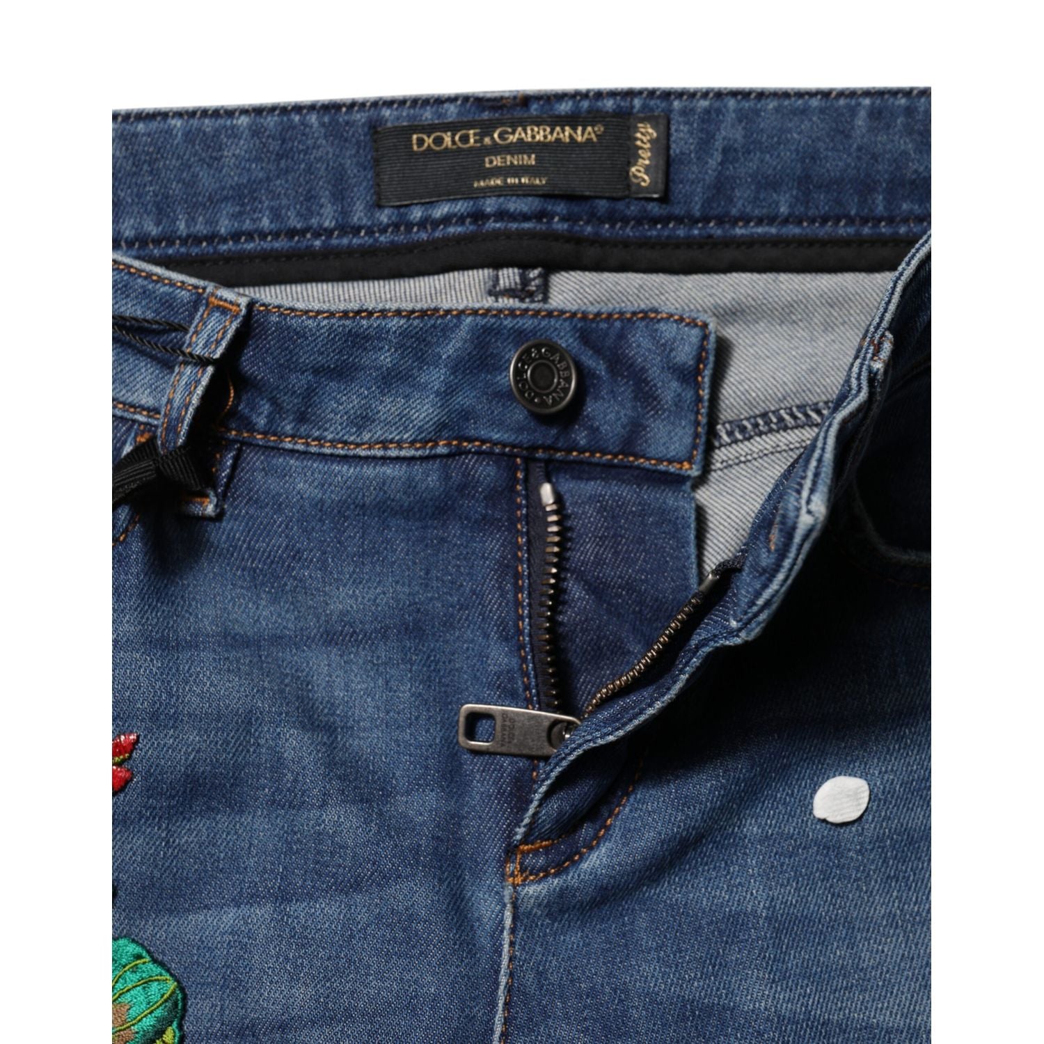 Dolce & Gabbana Blue Cotton Low Waist Skinny Denim Jeans