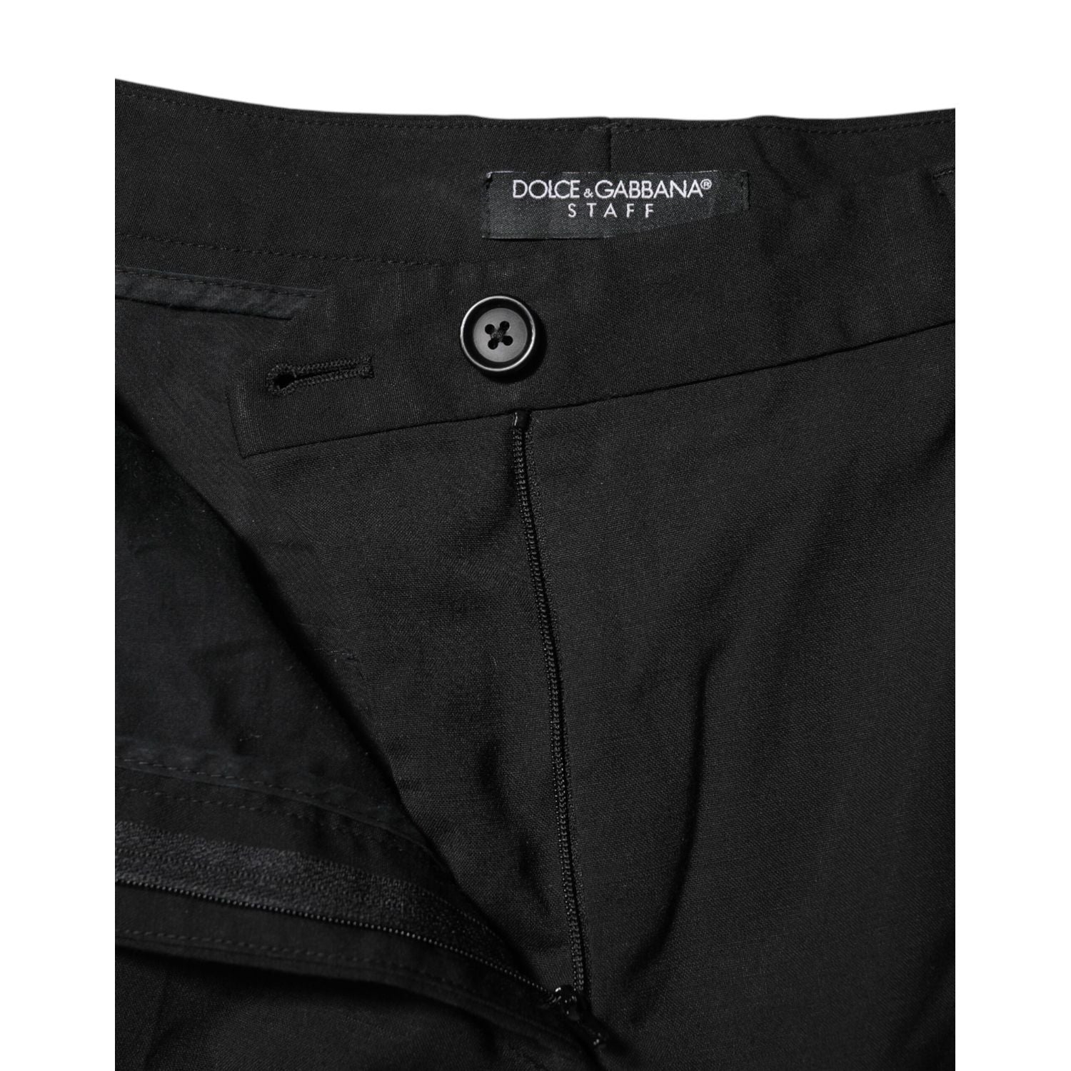 Dolce & Gabbana Black STAFF High Waist Tapered Pants