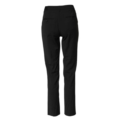 Dolce & Gabbana Black STAFF Mid Waist Tapered Pants