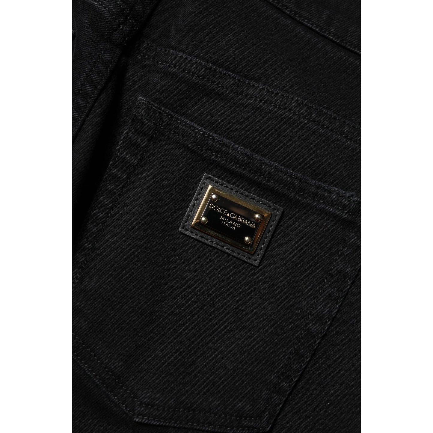 Dolce & Gabbana Black Boyfriend Cotton Flared Denim Jeans