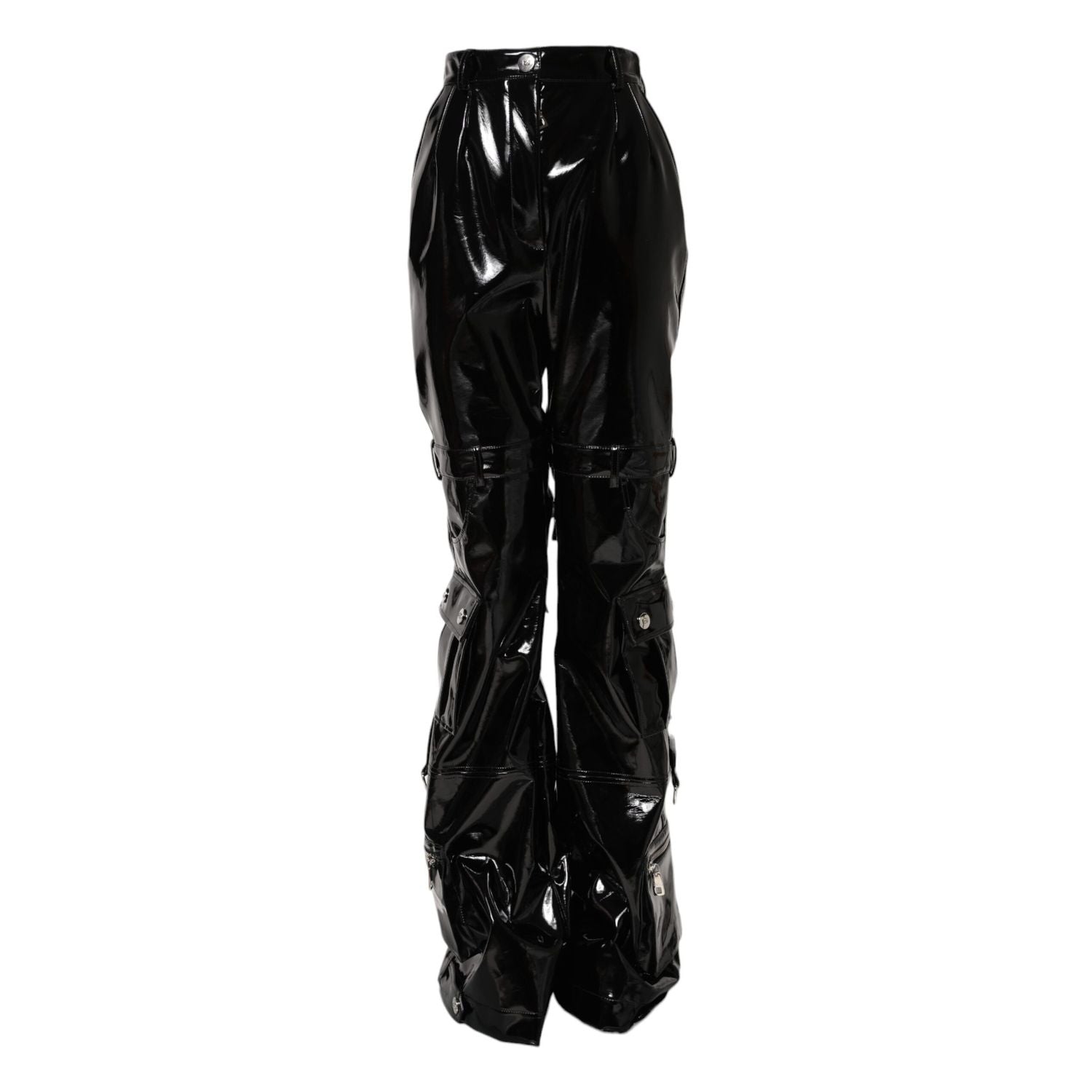 Dolce & Gabbana Black High Waist Cargo Bootcut Pants