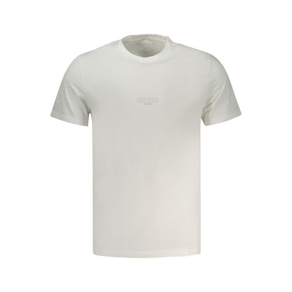Guess Jeans White Cotton T-Shirt, short sleeve, slim fit crew neck with logo print, made from organic cotton.