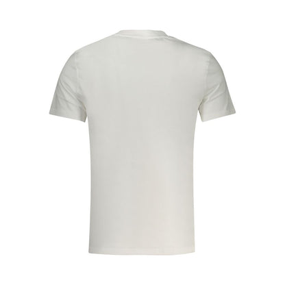 Back view of Guess Jeans White Cotton T-Shirt, short sleeve, slim fit, crew neck, organic cotton