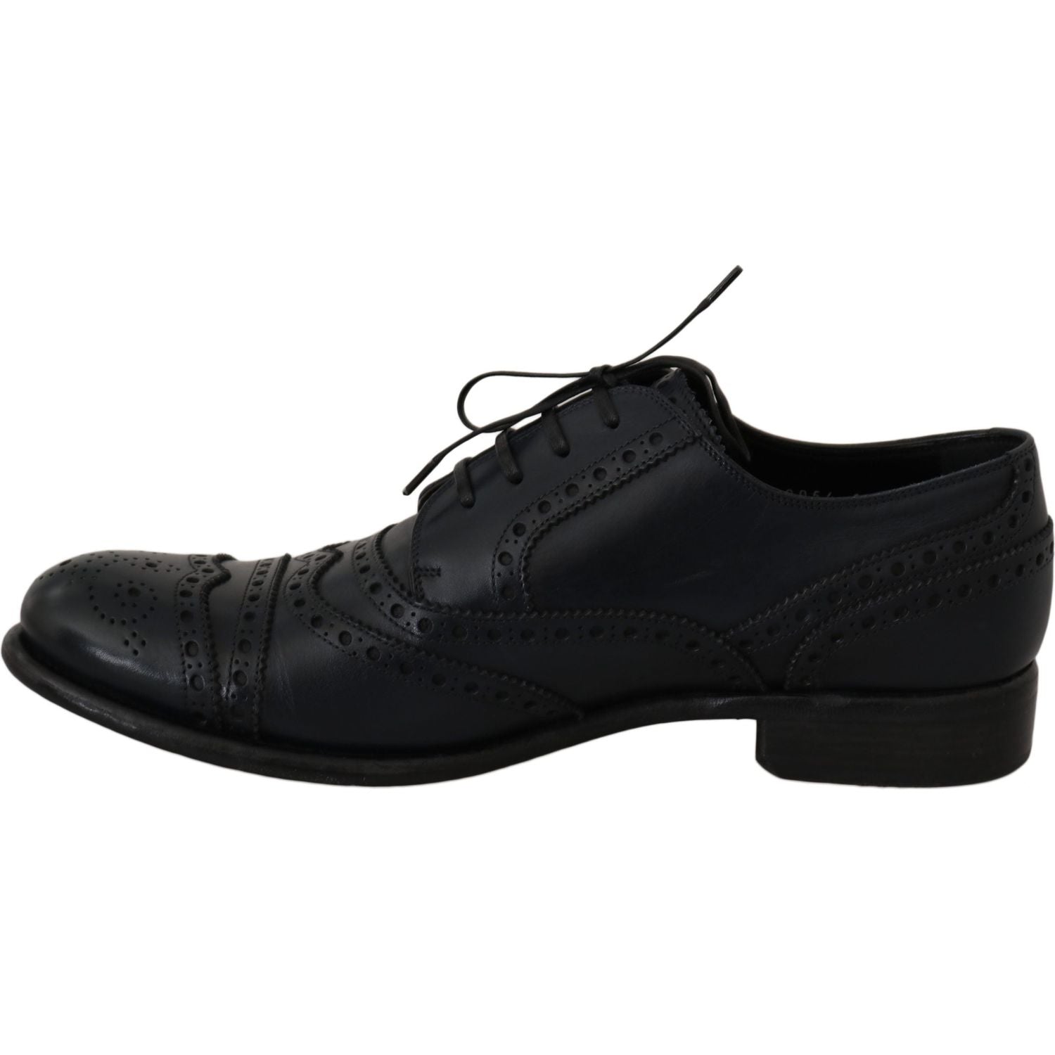 Dolce & Gabbana Dark Blue Leather Wingtip Oxford Dress Shoes