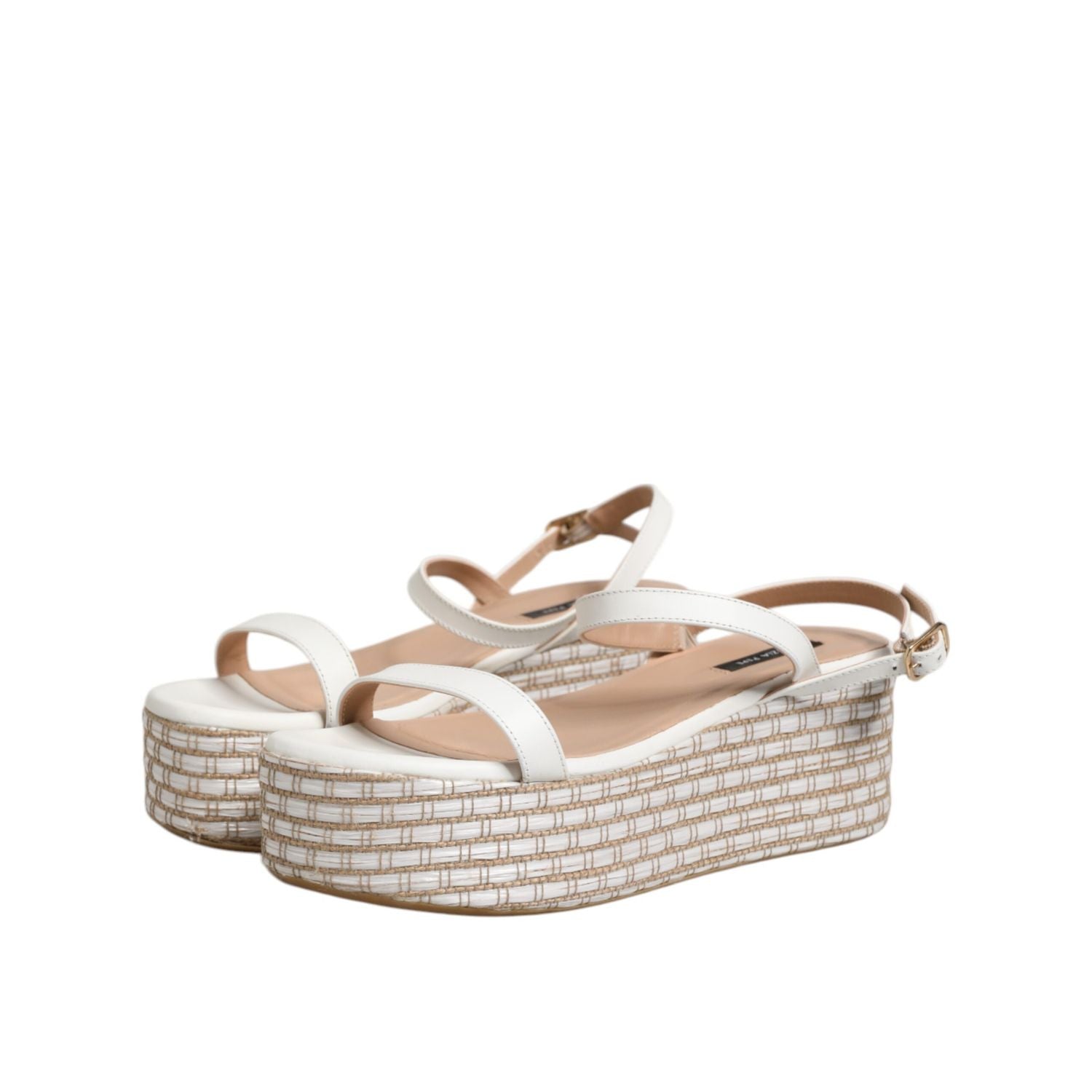 Patrizia Pepe White Espadrilles Ankle Strap Sandals Shoes