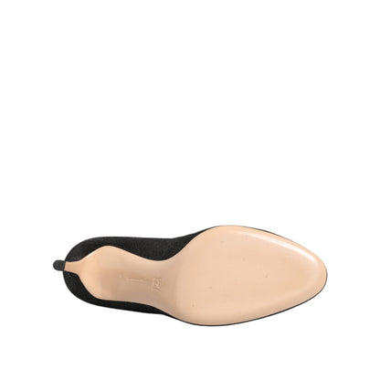 Gianvito Rossi Metallic Black Pump Stiletto Heels Shoes