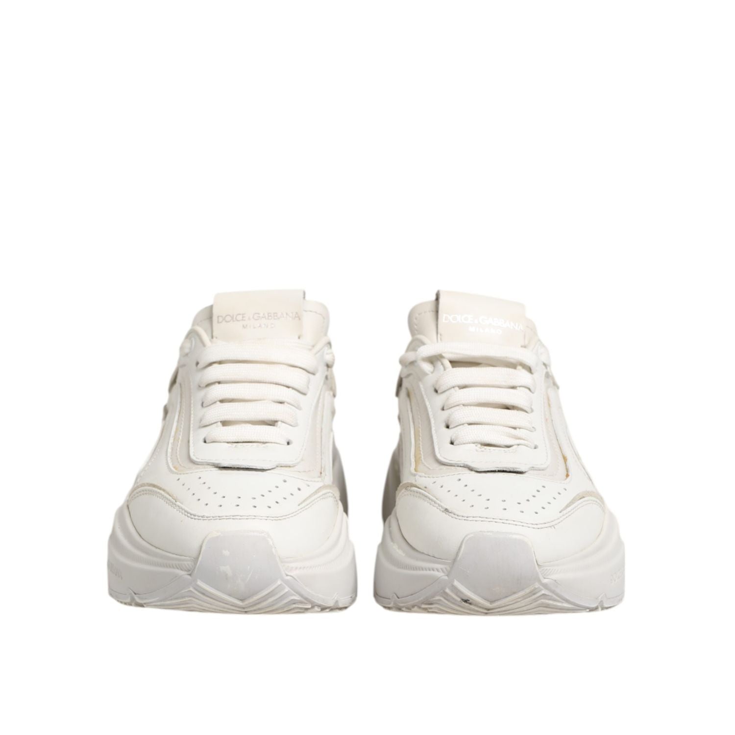 Dolce & Gabbana White DAYMASTER Calf Leather Sneakers Shoes