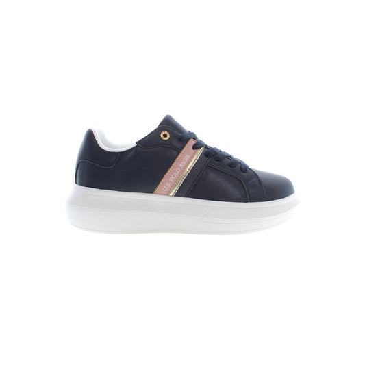 U.S. POLO ASSN. Blue Polyester Sneaker with laces, contrasting details, and logo design