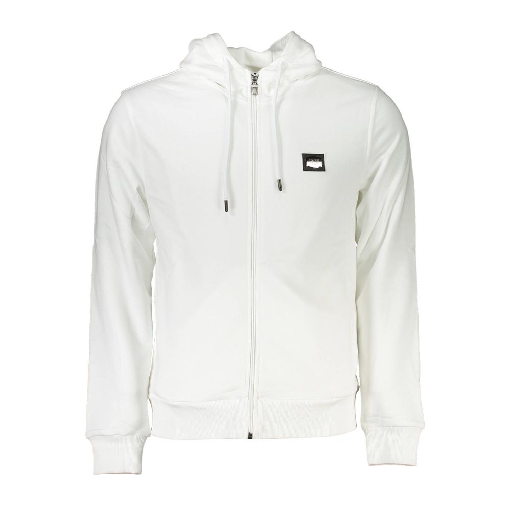 Cavalli Class White Cotton Sweatshirt