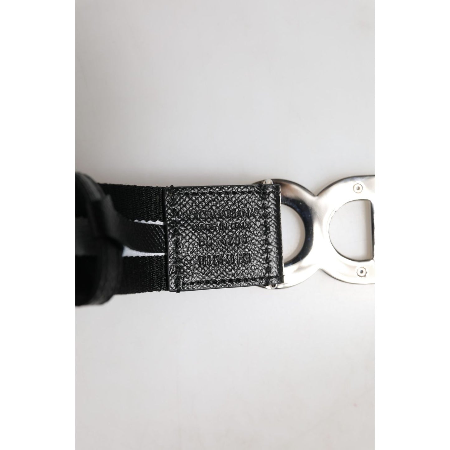 Dolce & Gabbana Black Cotton Metal DG Logo Gold Buckle Belt