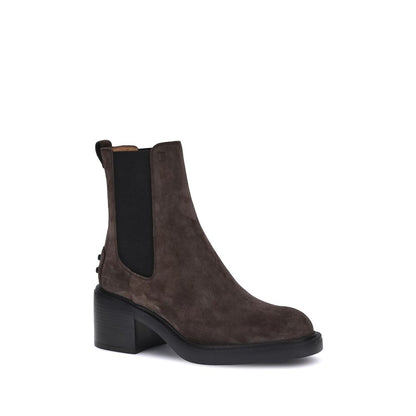 Tod's Brown Calf Leather Bos Taurus Ankle Boots