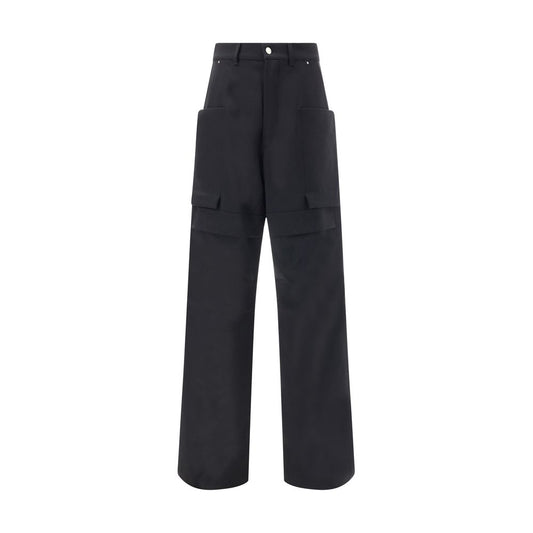 Rick Owens Black Wool Cargo Pants