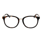 Guess Brown Unisex Glasses Frame in acetate with round full-rim style, demo lenses, spring hinge, and branded case included.