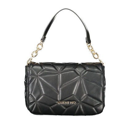 Mario Valentino Black Polyethylene Women Handbag with chain handle and quilted design