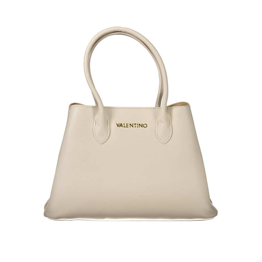 Mario Valentino Beige Polyethylene Women Handbag with elegant handles and logo, designed for style and functionality.