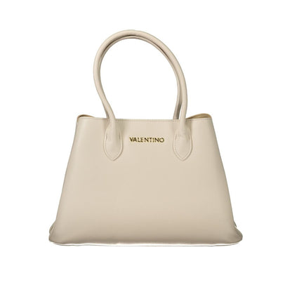 Mario Valentino Beige Polyethylene Women Handbag with elegant handles and logo, designed for style and functionality.