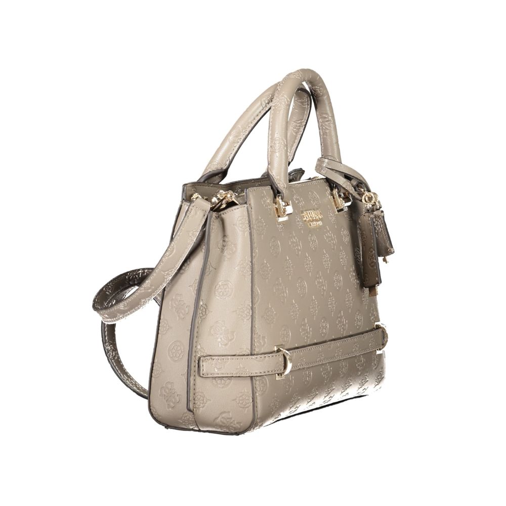 Guess Jeans Beige Polyethylene Women Handbag with adjustable strap and handles.