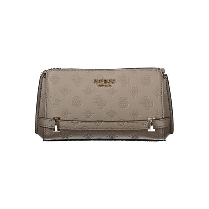 Guess Jeans Brown Polyethylene Women Handbag with modern design, featuring two external pockets and comprehensive interior for practical use.