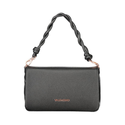 Mario Valentino Black Polyethylene Women Handbag with detachable strap and secure closure