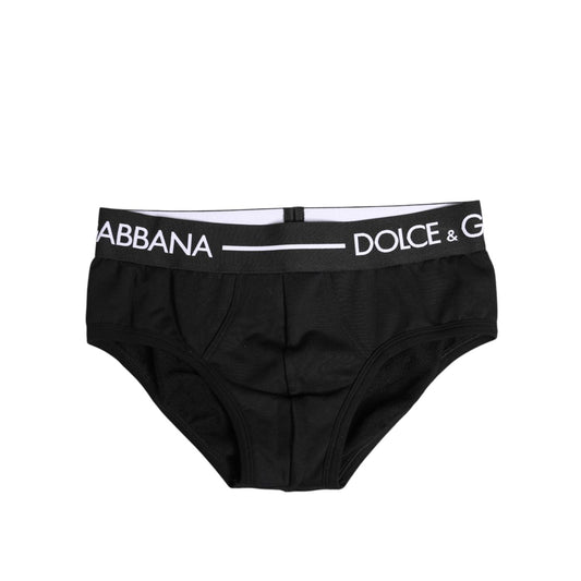 Dolce & Gabbana Black Cotton Stretch Regular Brief Underwear