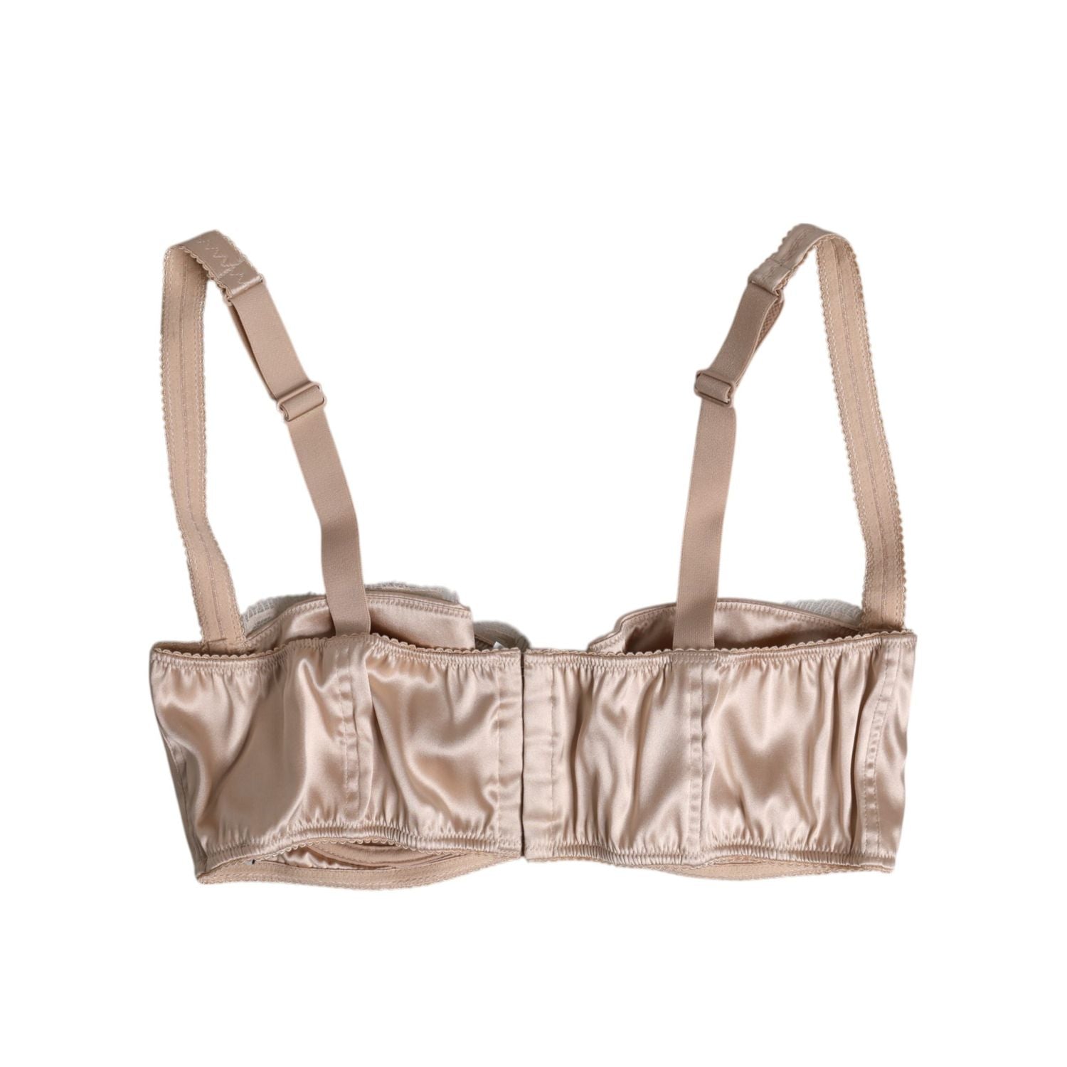Dolce & Gabbana Biege Silk Underwired Balconette Bra Underwear
