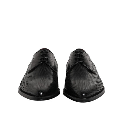 Dolce & Gabbana Black Leather Lace Up Dress Men Derby Shoes