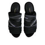 Dolce & Gabbana Black Slides Slip On Sandals Shoes
