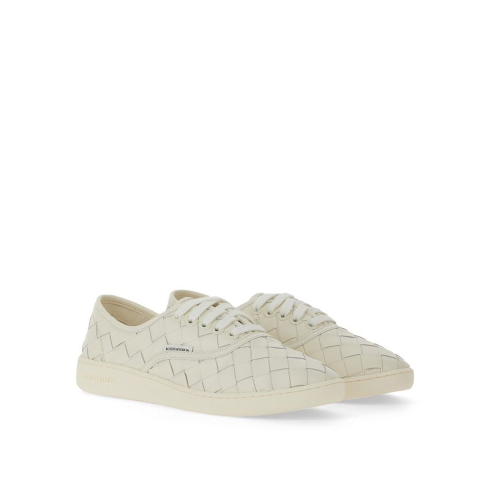 Bottega Veneta White Calfskin Low Top Sneakers