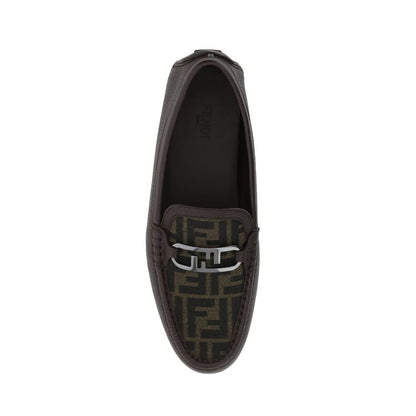 Fendi Brown Calfskin Slip-On Loafers