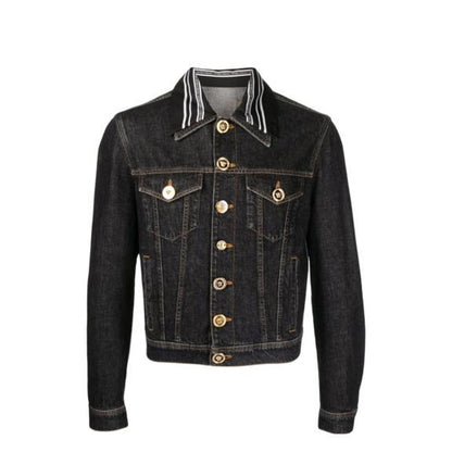 Versace Black Cotton Denim Jacket