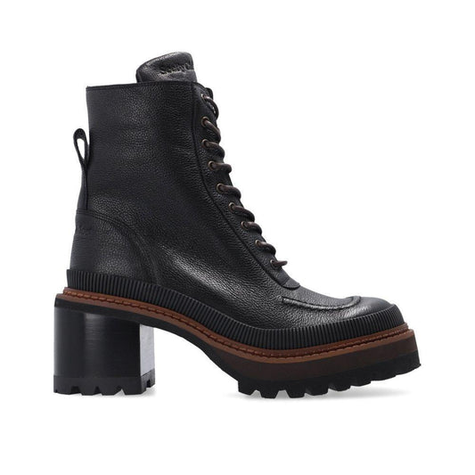 See By Chloé Mahalia Leather Lace-Up Boots SE-8736578044116-EU35/US5