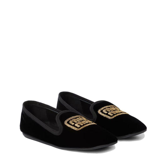 Miu Miu Logo Velvet Flats MI-8735527665876-35
