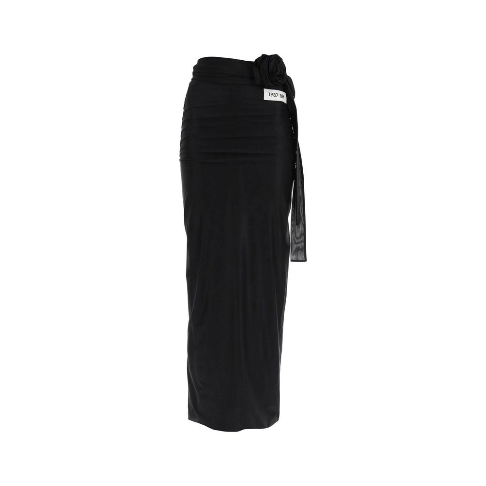 Dolce & Gabbana Black Elastane Long Skirt