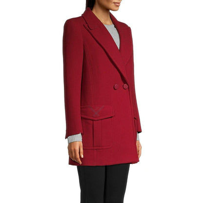 Fendi Red Virgin Wool Coat