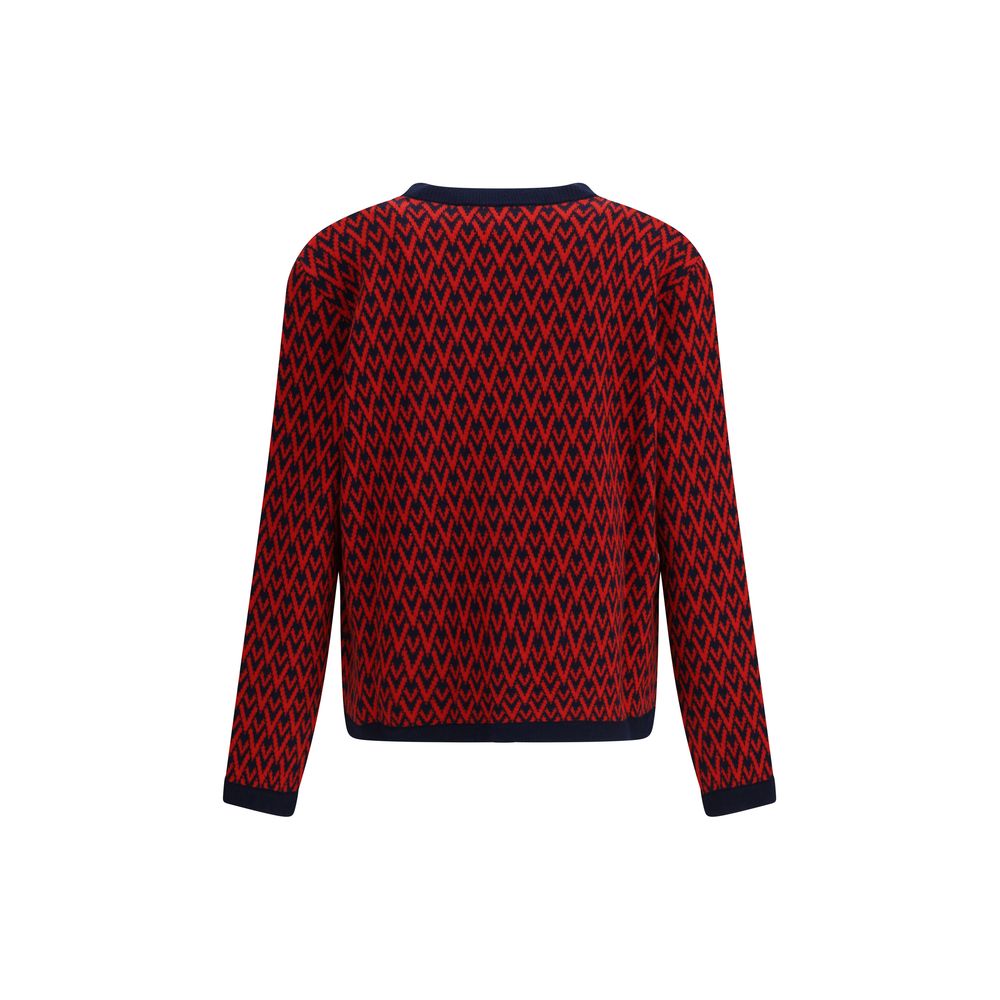 Valentino Multicolor Fleece Wool Cardigan