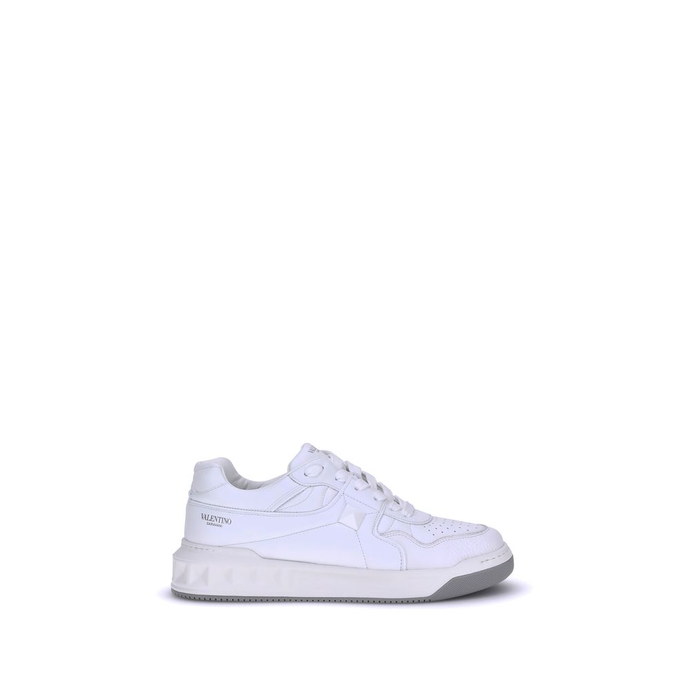 Valentino Garavani White Calf Leather Bos Taurus Low Top Sneakers