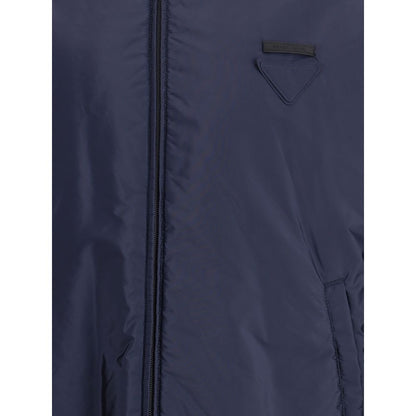 Prada Blue Polyester Full-Length Jacket
