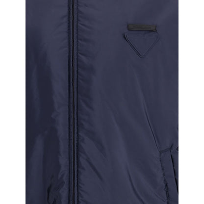 Prada Blue Polyester Full-Length Jacket