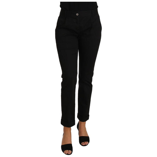 Dolce & Gabbana Black Dress Cropped Straight Straight Pants PAN61088-40