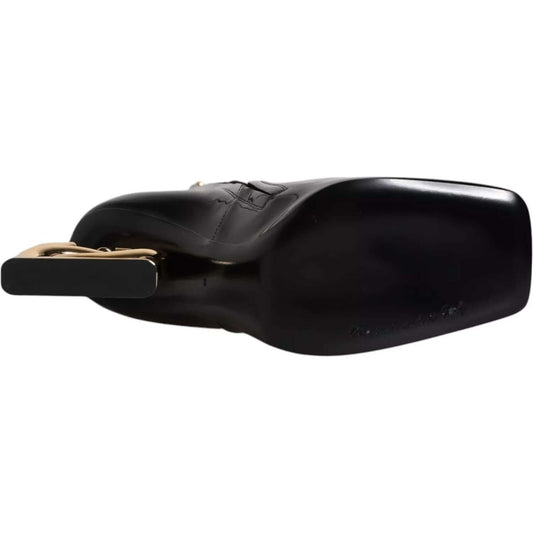 Dolce & Gabbana Black Jackie Leather Mid Calf Boots Shoes