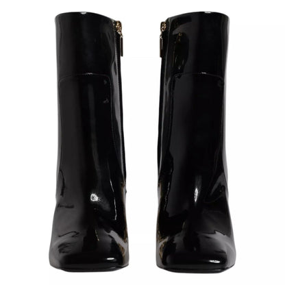 Dolce & Gabbana Black Jackie Leather Mid Calf Boots Shoes