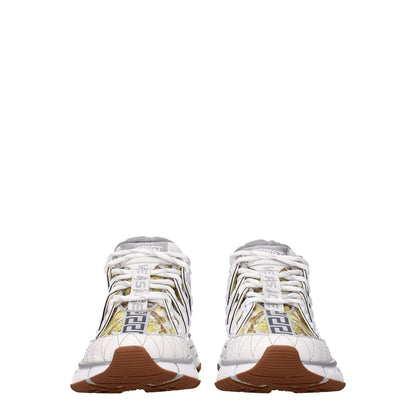 Versace White Leather Athletic Sneakers