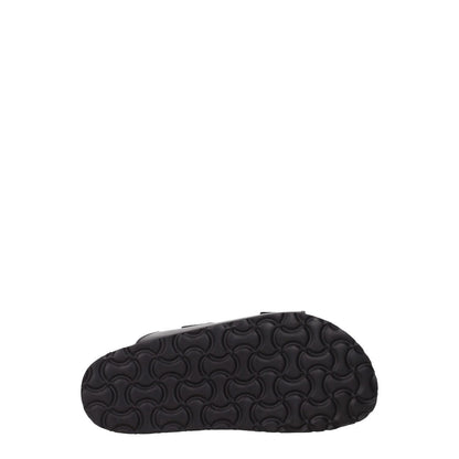 Palm Angels Black Leather Slippers