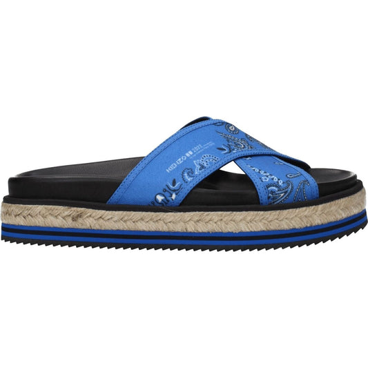 Kenzo Blue Fabric Slippers Sandals KE-8547243426057-EU37/US7