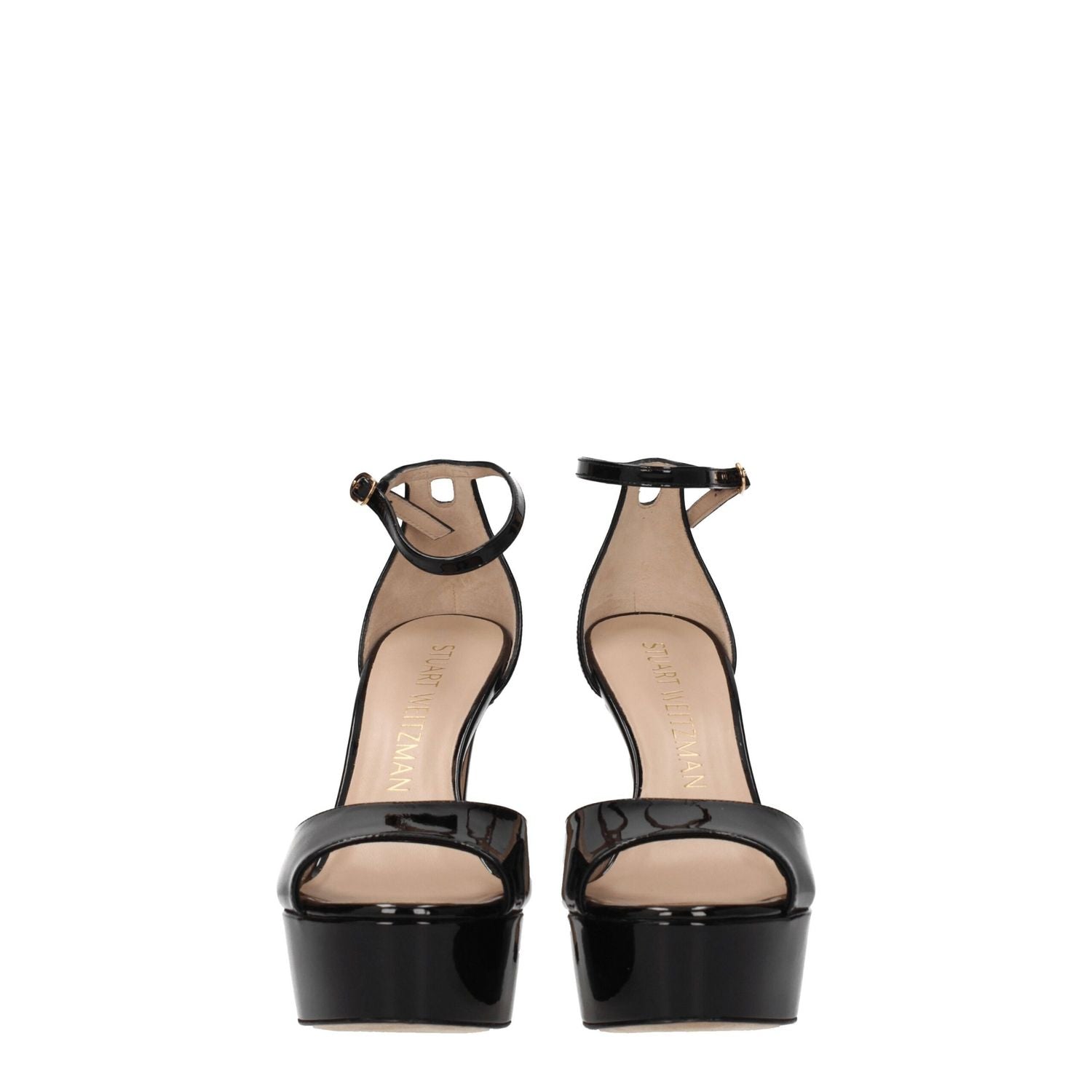 Stuart Weitzman Black Leather Platform Sandals