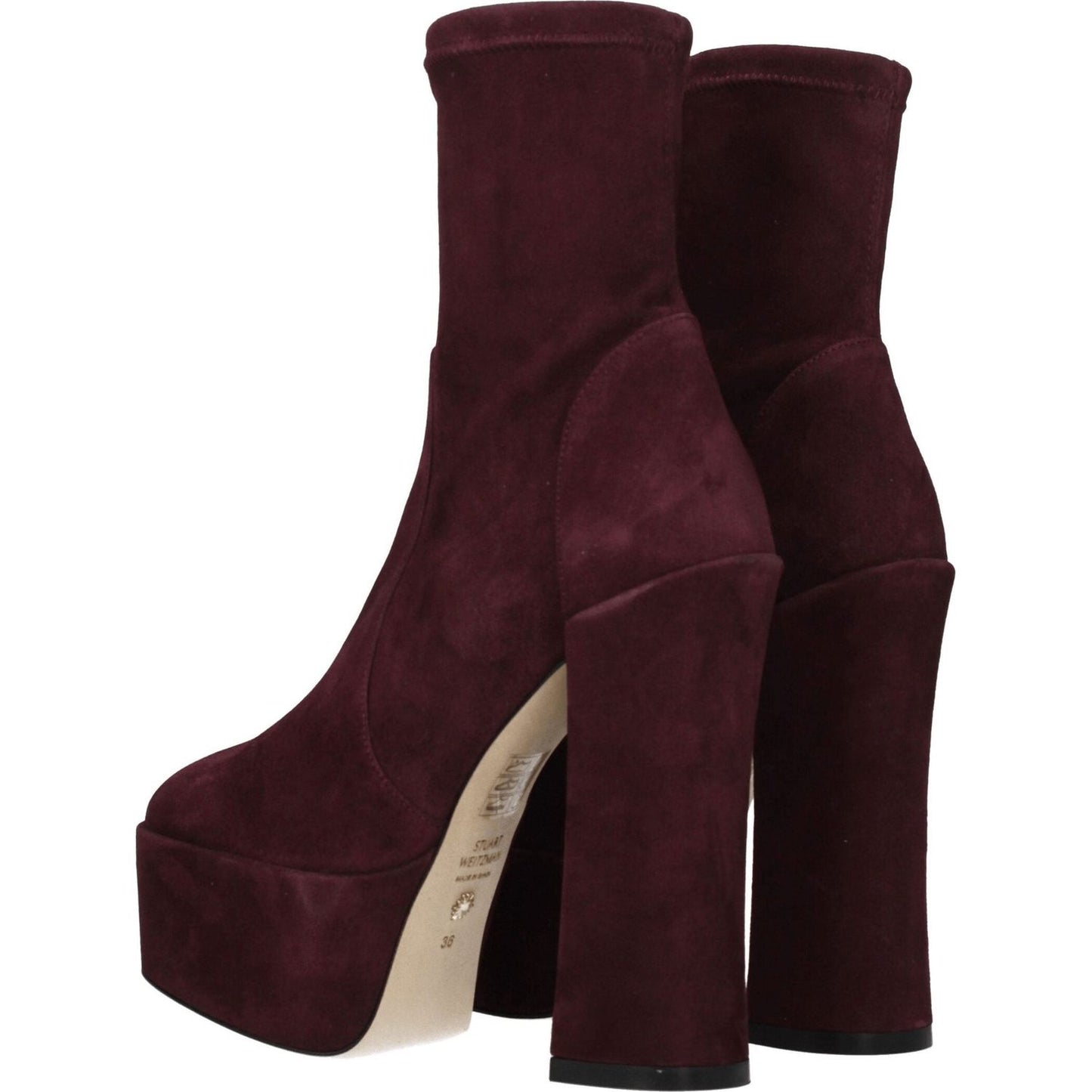Stuart Weitzman Purple Leather Ankle Boots ST-8547244835081-EU37/US7